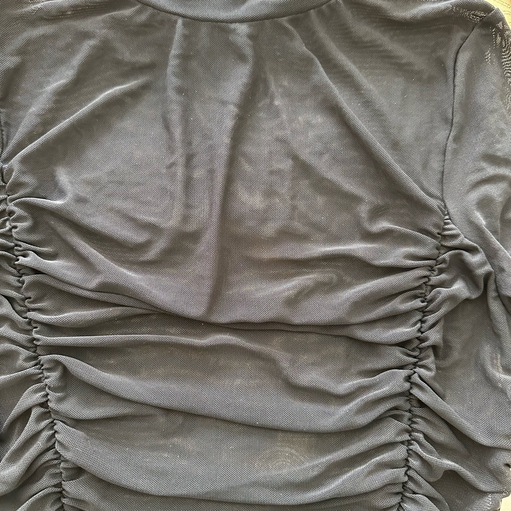 Sheer Black Ruched Top - Picture 4 of 4